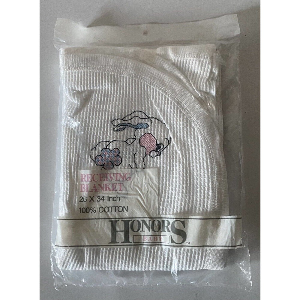 Vintage Honors Baby Receiving Blankets NEW Deadstock 90s 26x34 Babywear